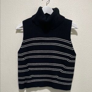 French Connection Mozart sleeveless jumper M NWT black/white